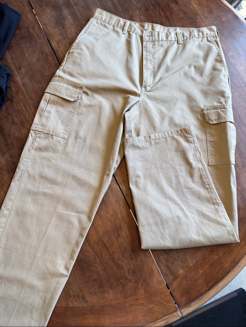 Dickies Khaki Cargo Pants with Side Flap Pockets
